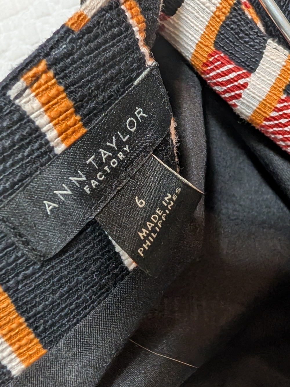Ann Taylor Factory Black Multicolor Striped Skirt